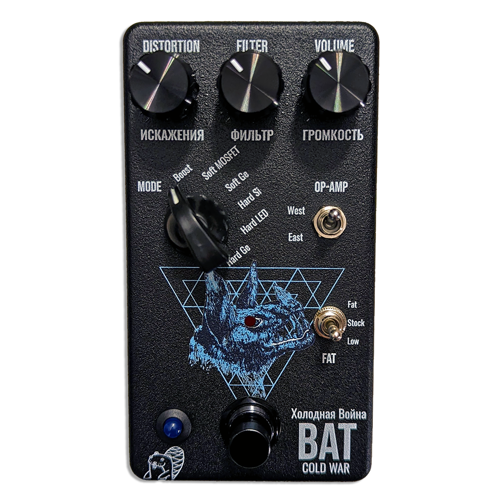 DRUNK BEAVER Bat Cold War V2 Front Transparent 1024x1024 | Boost Guitar Pedals