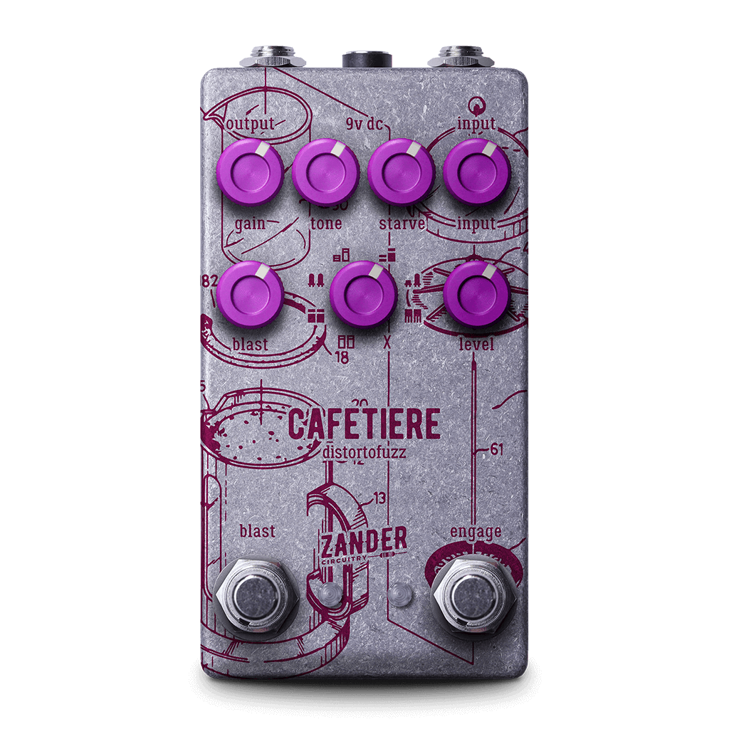 ZANDER CIRCUITRY Cafetiere Distortofuzz transparent front 1024x1024 | Boost Guitar Pedals