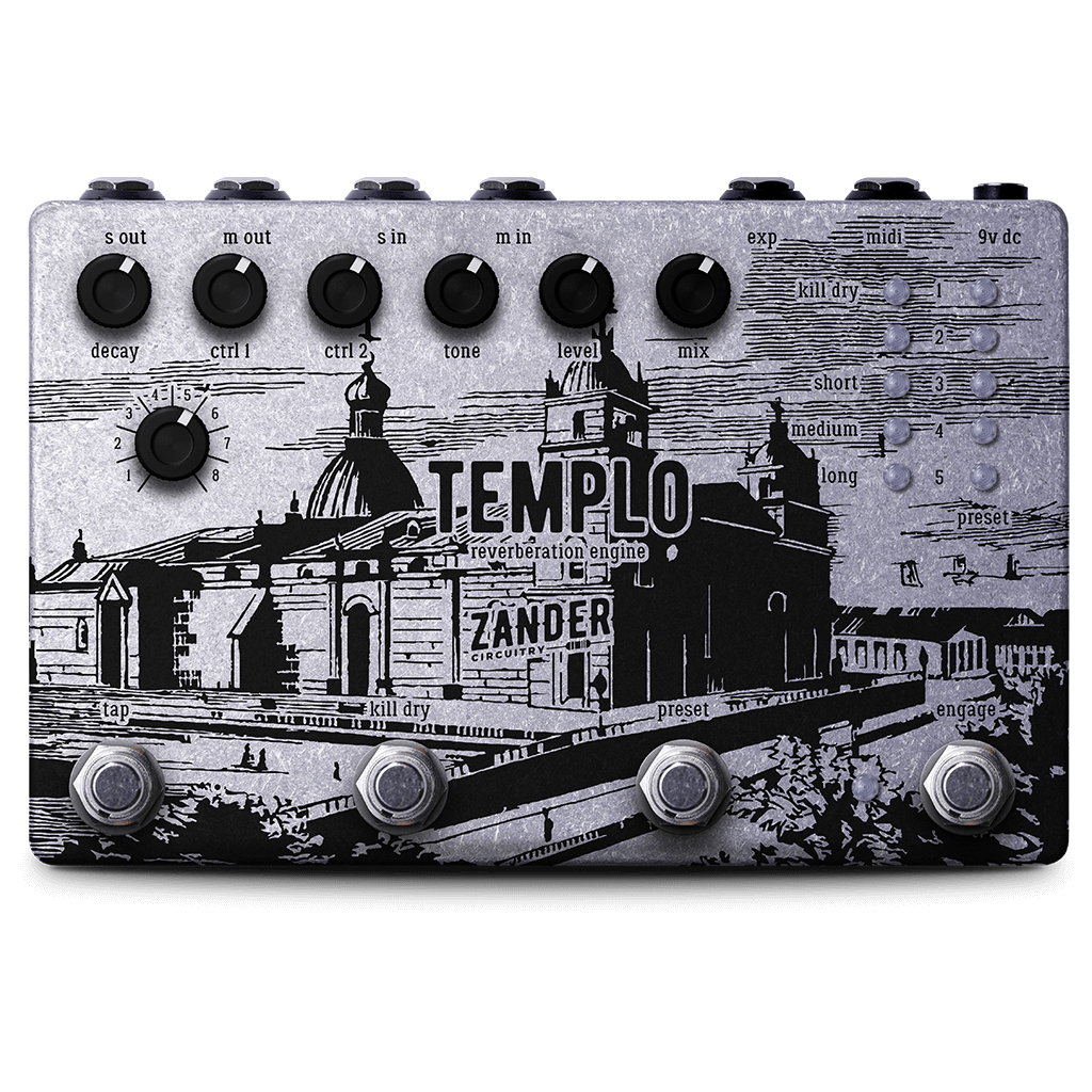 ZANDER CIRCUITRY Templo transparent front 1024x1024 | Boost Guitar Pedals