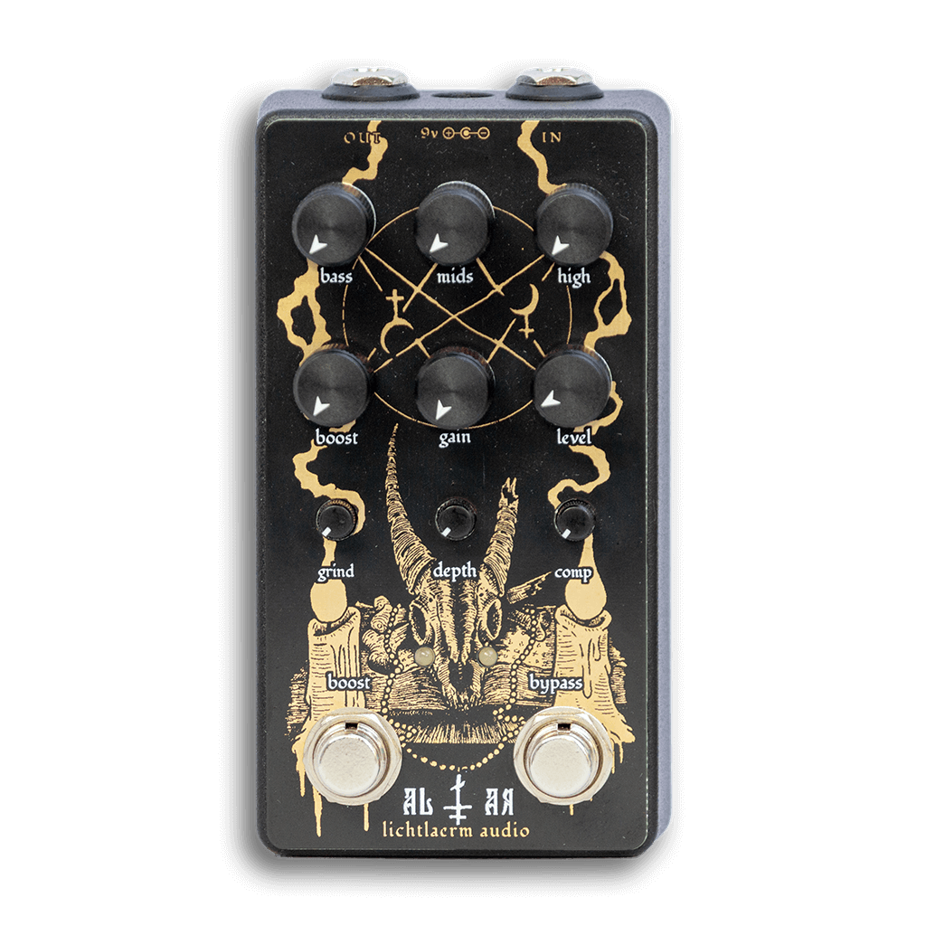 LICHTLAERM AUDIO Altar MKIII Doom Sludge Fuzz front transparent 1024x1024 | Boost Guitar Pedals
