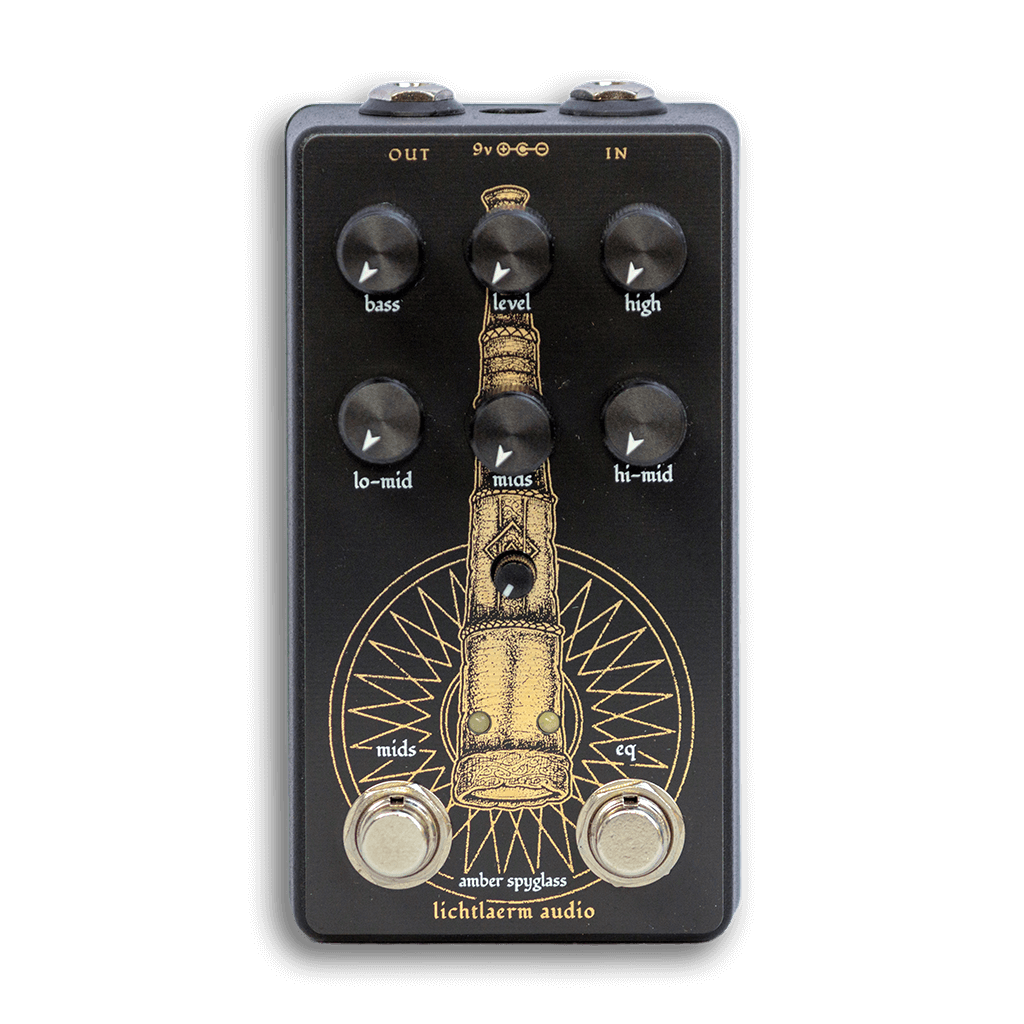 LICHTLAERM AUDIO Amber Spyglass Studio Grade Hybrid EQ front transparent 1024x1024 | Boost Guitar Pedals