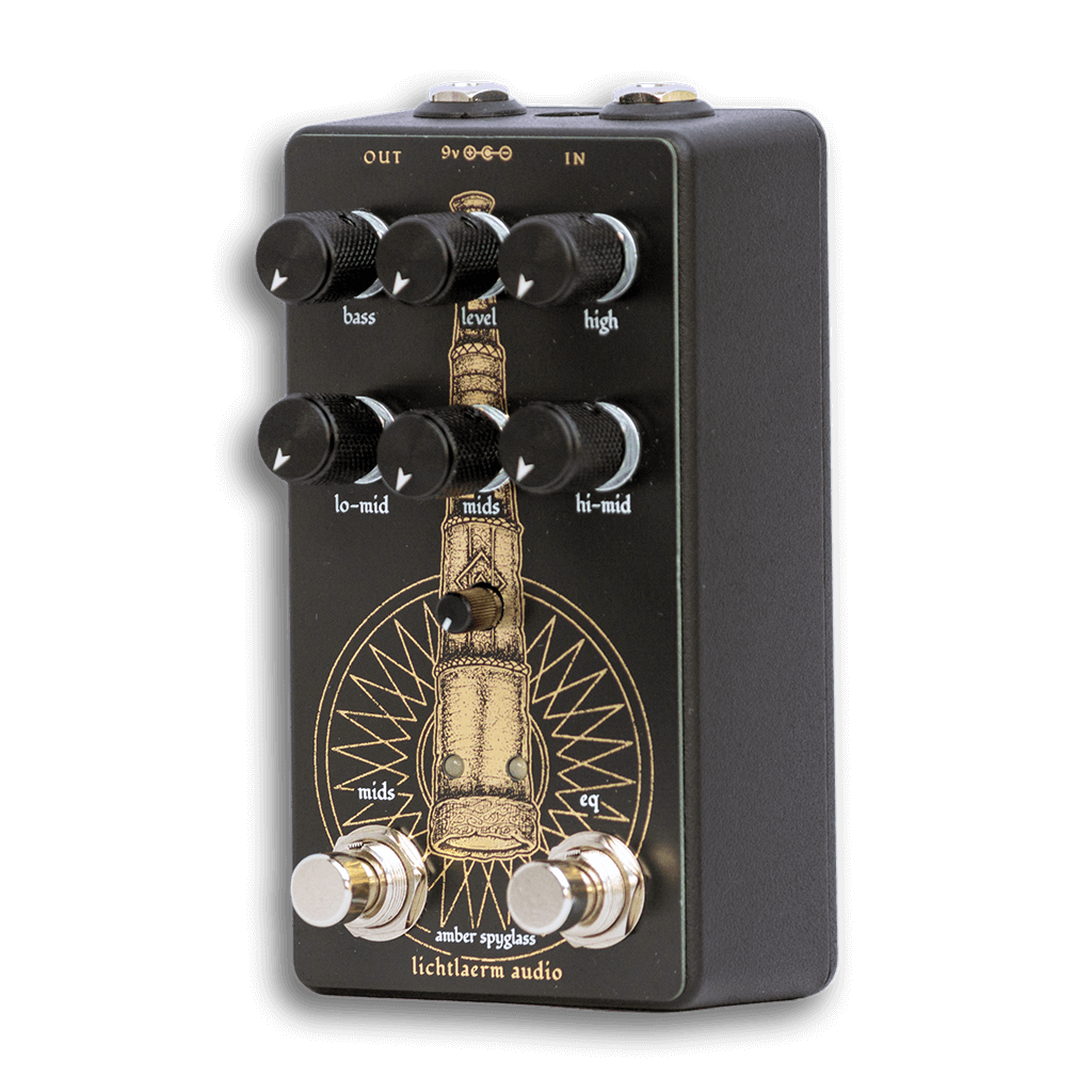 LICHTLAERM AUDIO Amber Spyglass Studio Grade Hybrid EQ front transparent 1024x1024 | Boost Guitar Pedals