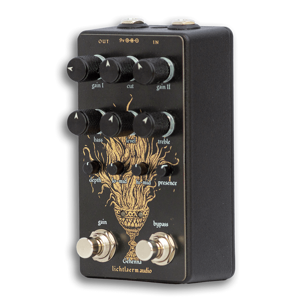 LICHTLAERM AUDIO Gehenna Metal Distortion Preamp Front transparent 1024x1024 | Boost Guitar Pedals