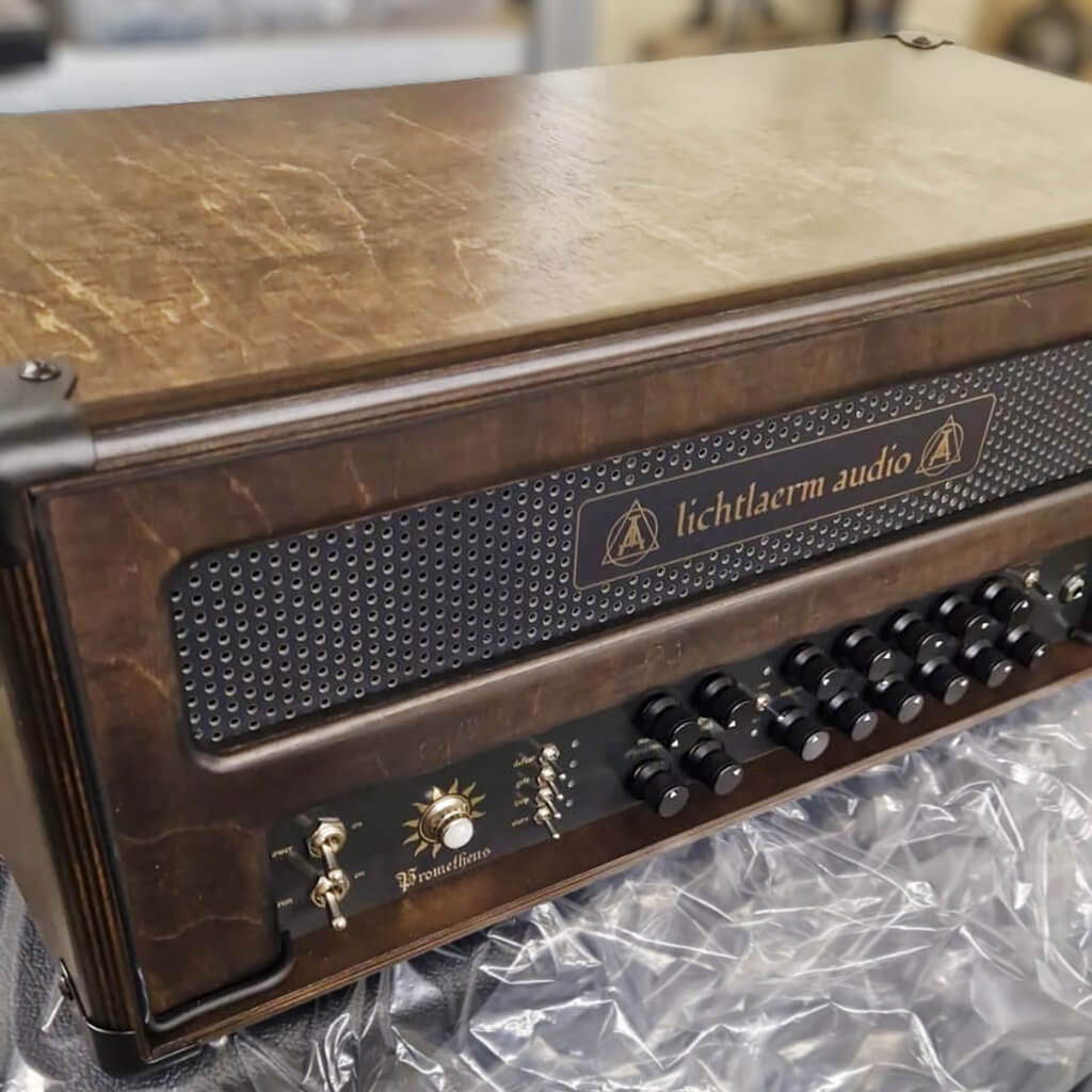 Lichtlaerm_Audio_Prometheus_Dark_Walnut_Stain 1024x1024 | Boost Guitar Pedals