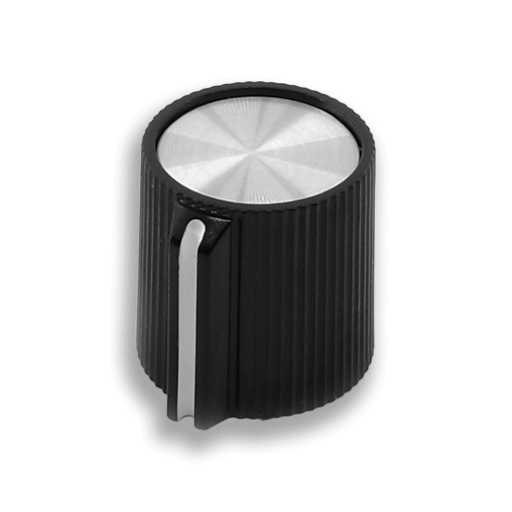 Mirror Cap Pointer 14.5mm Knob front transparent 1024x1024 | Boost Guitar Pedals