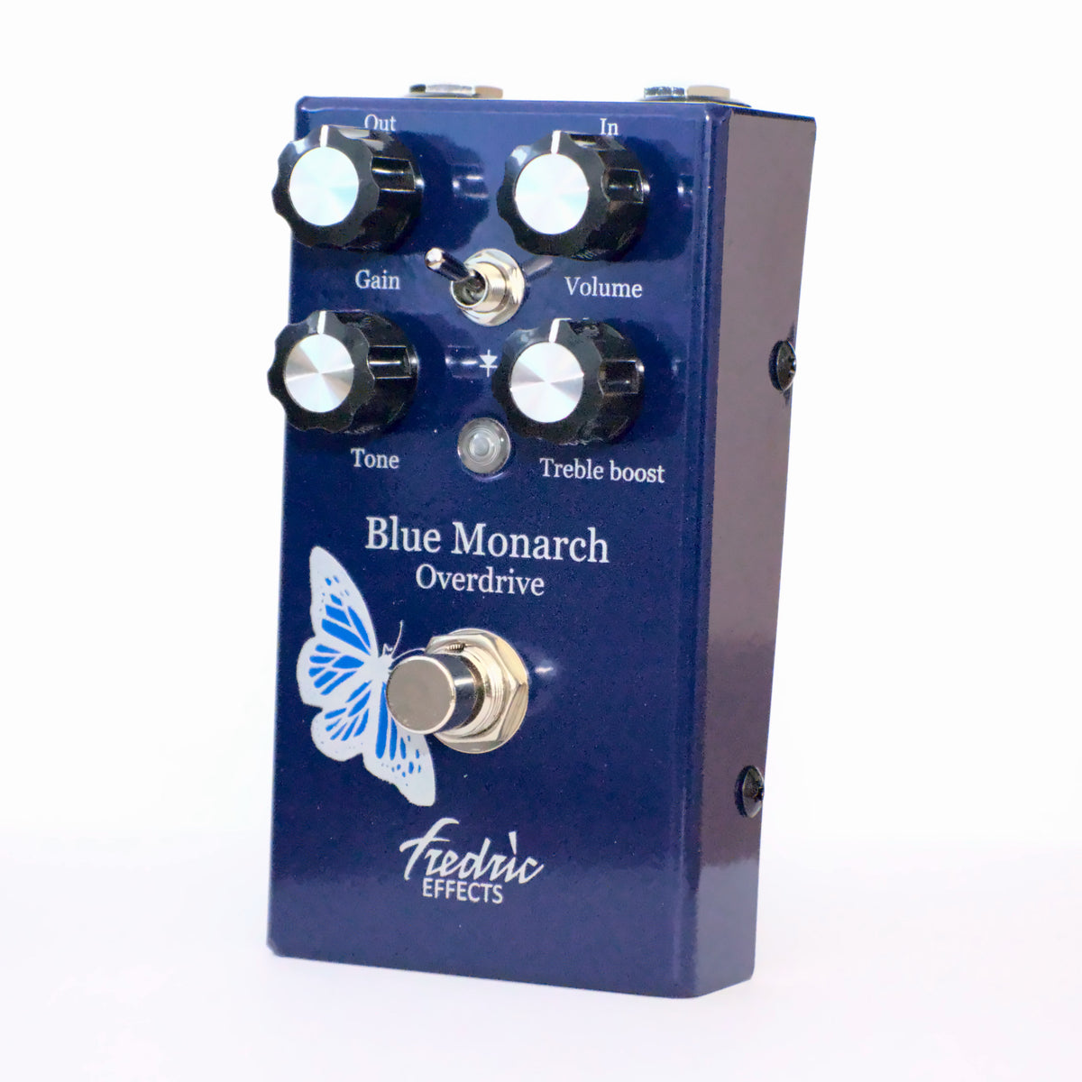 FREDRIC EFFECTS Blue Monarch Overdrive – front view showing controls