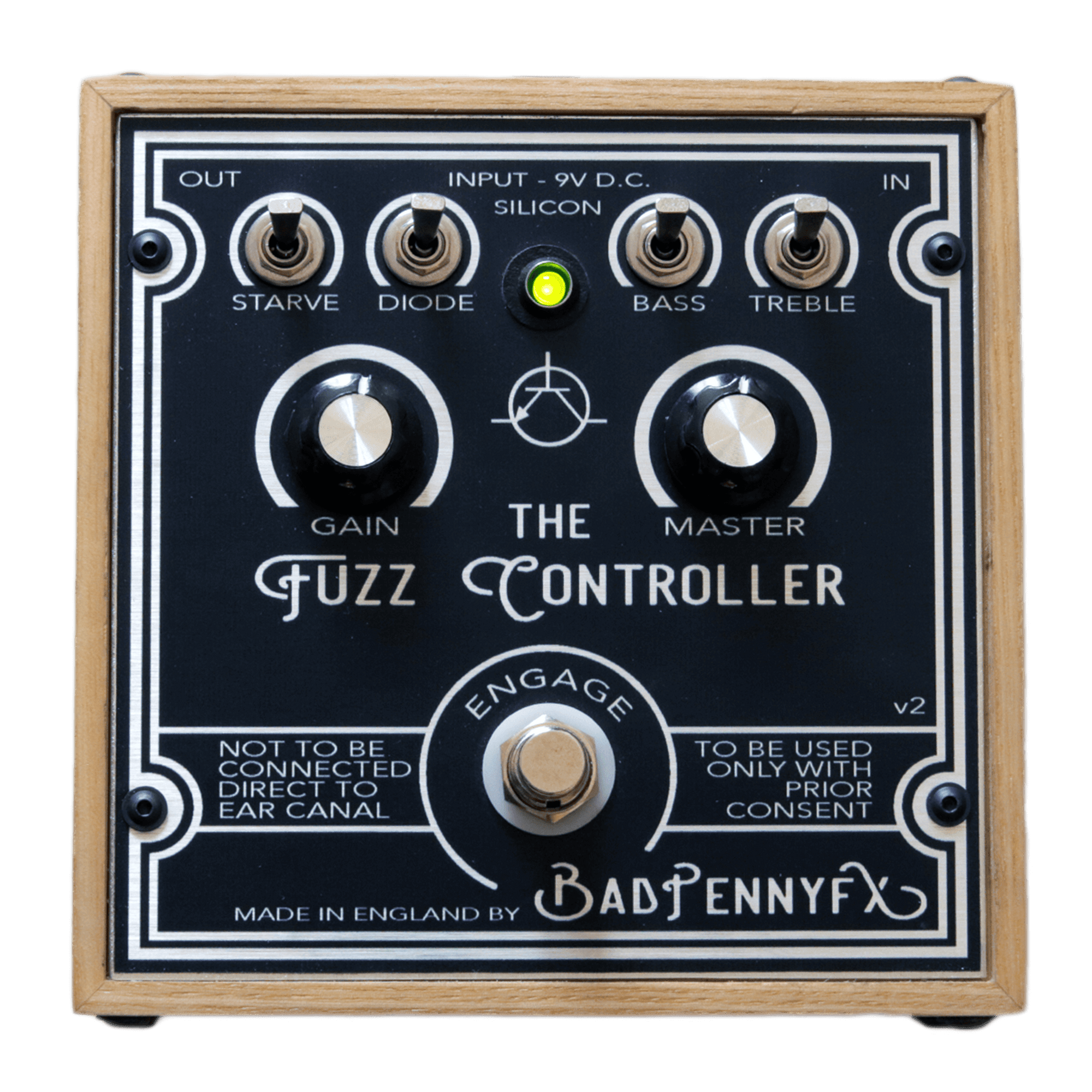 BAD PENNY FX Fuzz Controller V2 Front Transparent - Boost Guitar Pedals