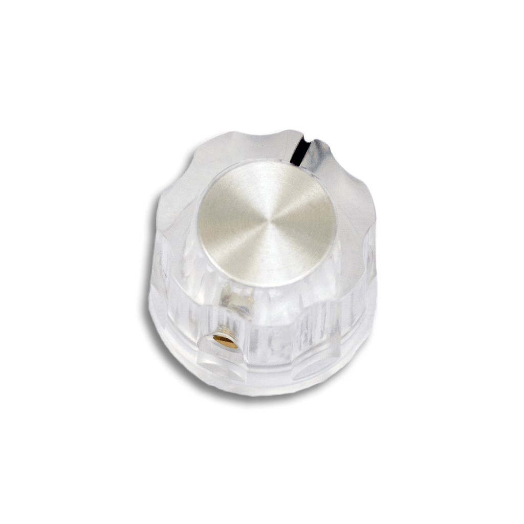 Boss-Style Tall Boy Clear 16mm Knob Transparent 1024x1024 | Boost Guitar Pedals