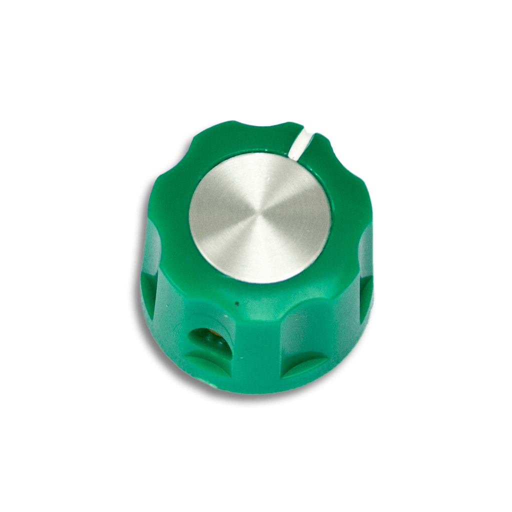 Boss-Style Tall Boy Green 16mm Knob Transparent 1024x1024 | Boost Guitar Pedals