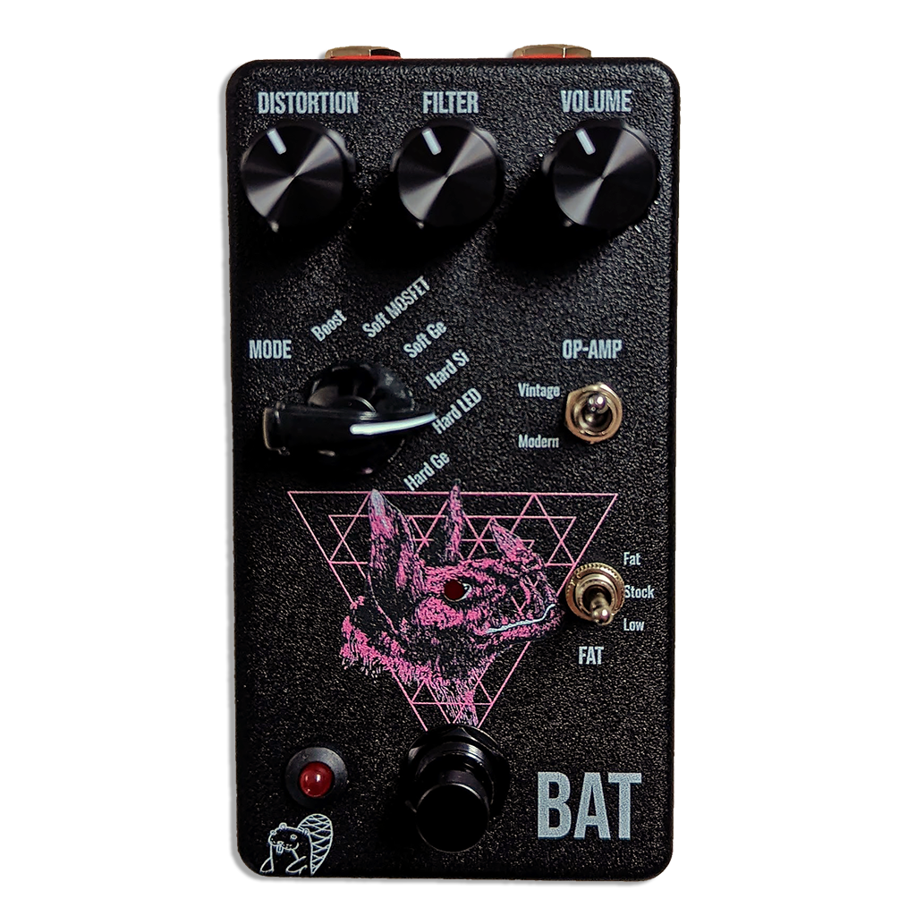 DRUNK BEAVER Bat V2 Front Transparent 1024x1024 | Boost Guitar Pedals
