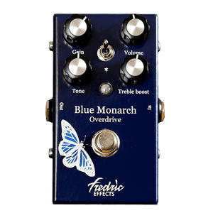 FREDRIC EFFECTS Blue Monarch Transparent Front 1024x1024 | Boost Guitar Pedals