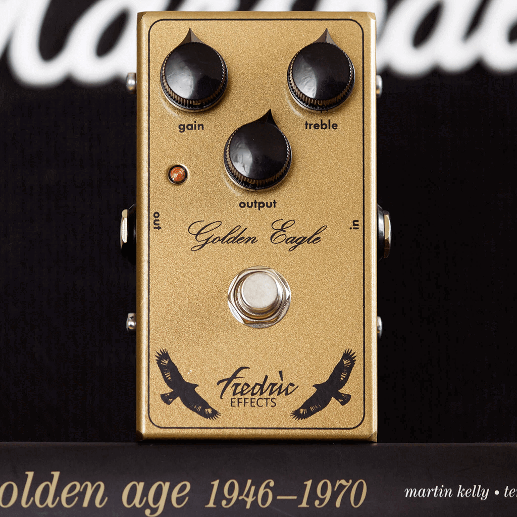 FREDRIC EFFECTS Golden Eagle Front Context | Boost Guitar Pedals