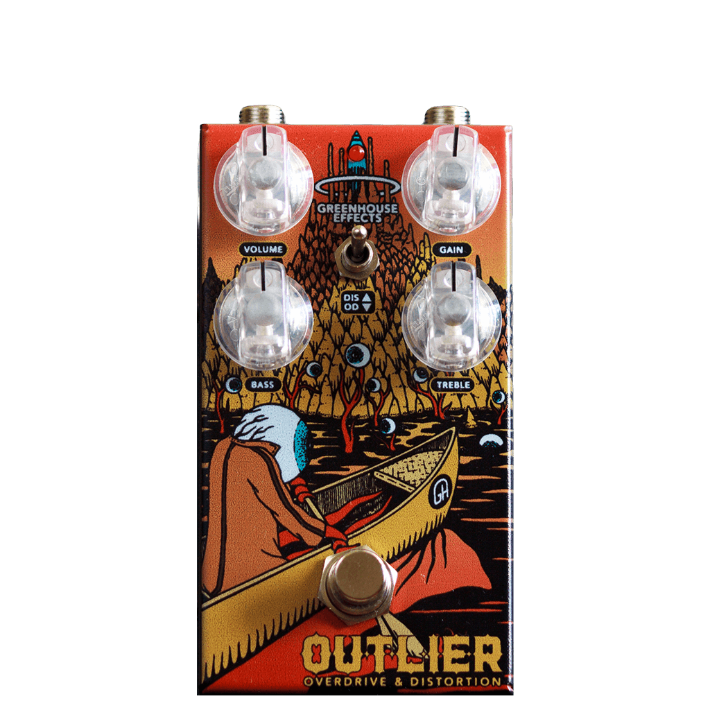 GREENHOUSE EFFECTS Outlier front transparent | Boost Guitar Pedals