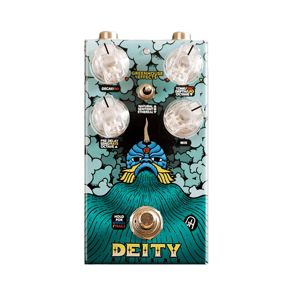 GREENHOUSE EFFECTS Deity Reverb Front Transparent | Boost Guitar Pedals