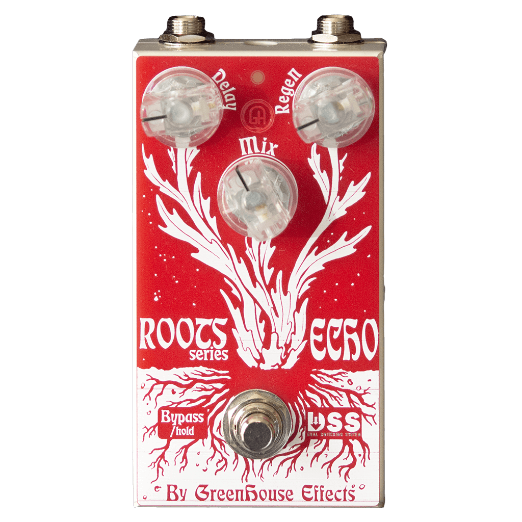 GREENHOUSE EFFECTS Roots Echo Front Transparent | Boost Guitar Pedals