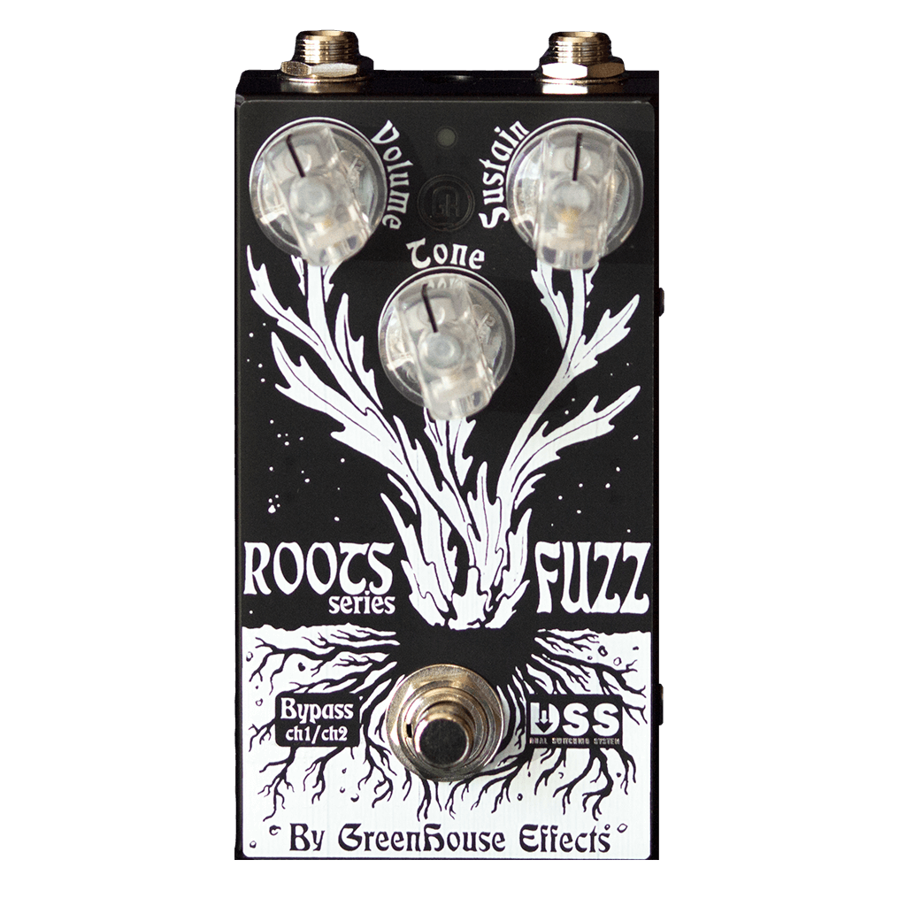 GREENHOUSE EFFECTS Roots Fuzz Front Transparent | Boost Guitar Pedals