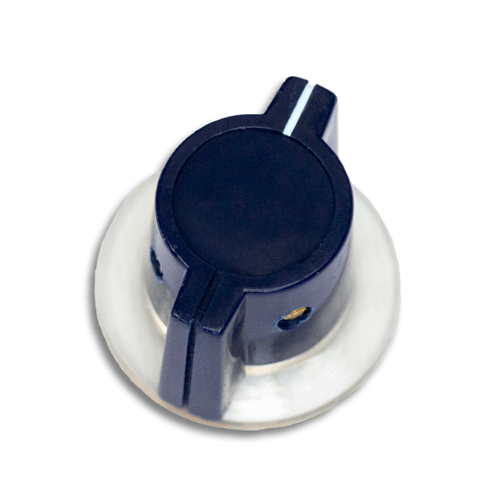 Neve Marconi-Style Wing Dark Blue 26mm Knob Transparent 1024x1024 | Boost Guitar Pedals