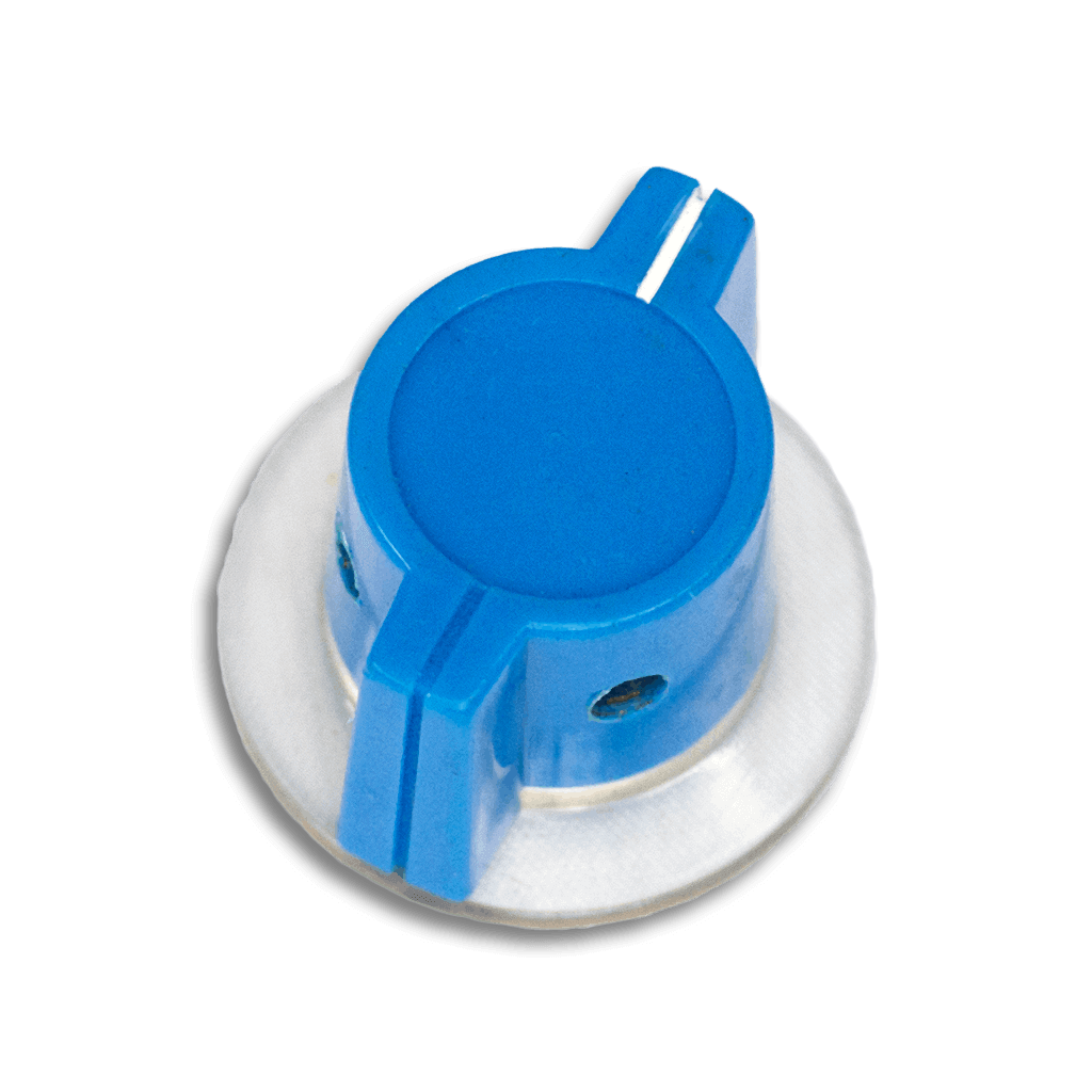 Neve Marconi-Style Wing Royal Blue 26mm Knob Transparent 1024x1024 | Boost Guitar Pedals