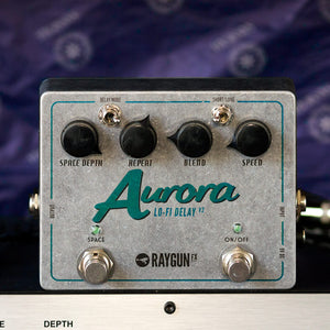 RAYGUN FX Aurora Lo-Fi Delay V2 Context Front | Boost Guitar Pedals