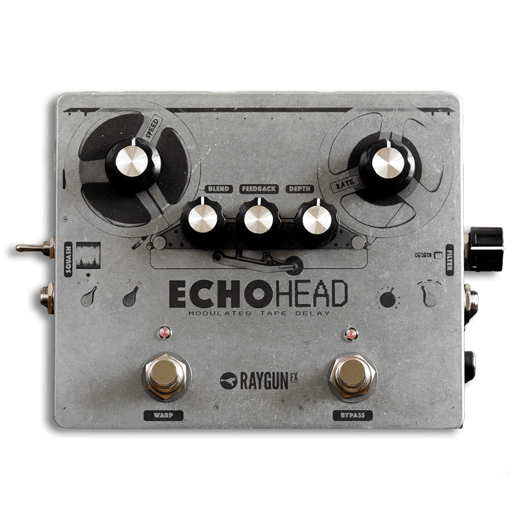 RAYGUN FX Echohead Analogue Delay front transparent 1024x1024 | Boost Guitar Pedals