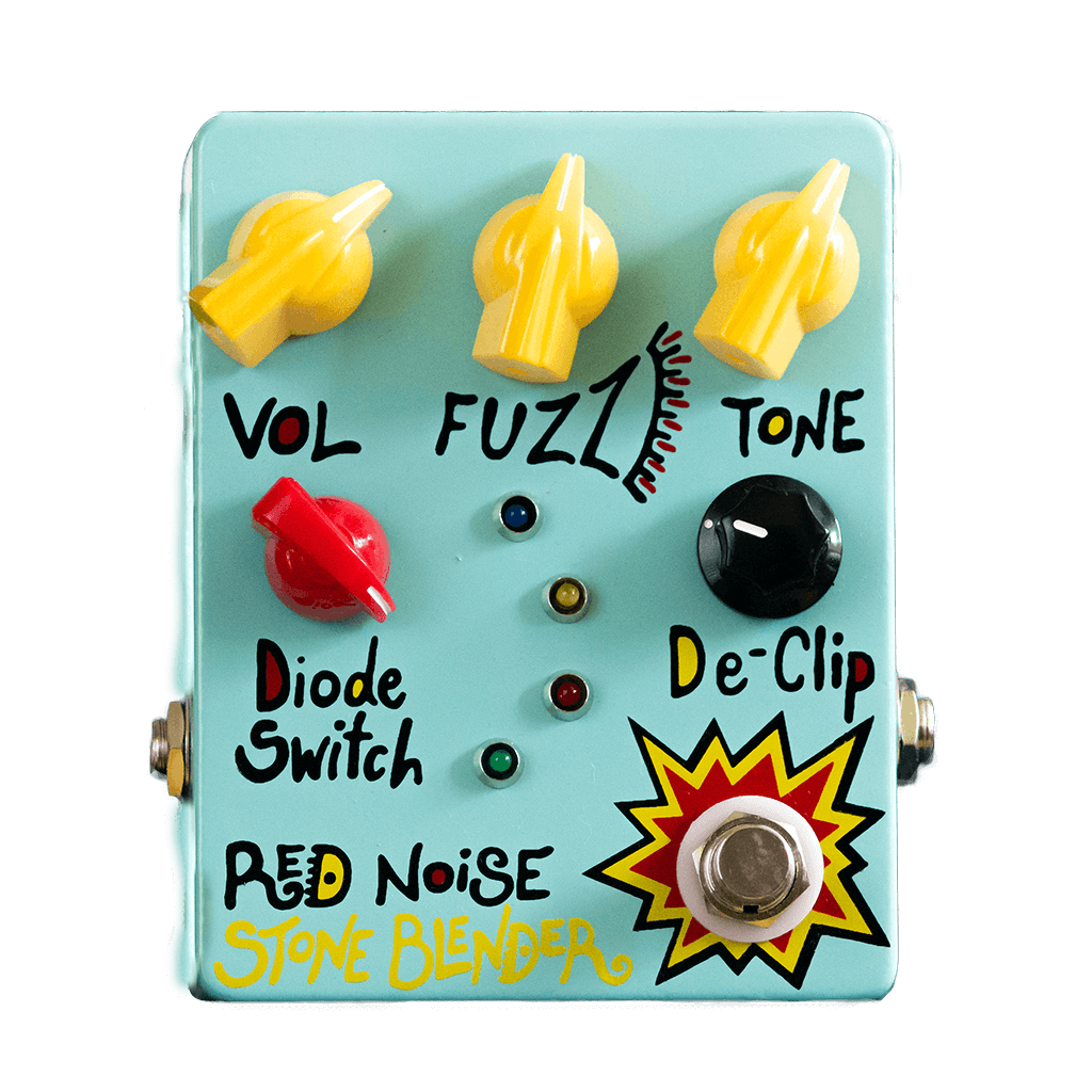 Red Noise Stone Blender Fuzz Front Transparent | Boost Guitar Pedals