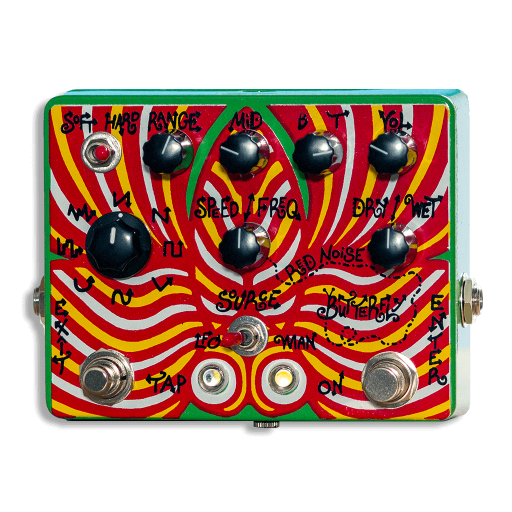 RED NOISE Butterfly Harmonic Tremolo front Transparent 1024x1024 | Boost Guitar Pedals