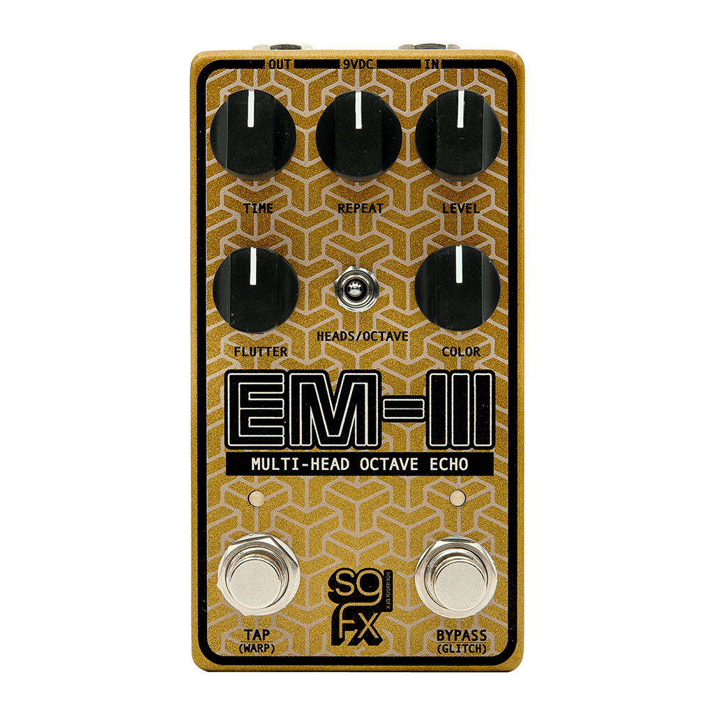SOLIDGOLDFX EM-III Multi-Head Octave Echo Front Transparent 1024x1024 | Boost Guitar Pedals