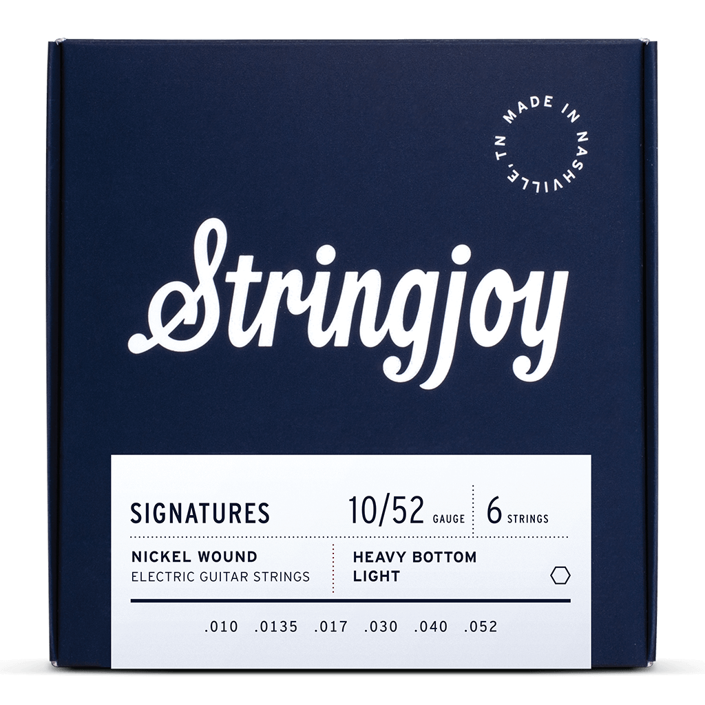 STRINGJOY Signatures Heavy Bottom Light Gauge (10-52) Nickel Wound Electric Guitar Strings transparent front 1024x1024 | Boost Guitar Pedals