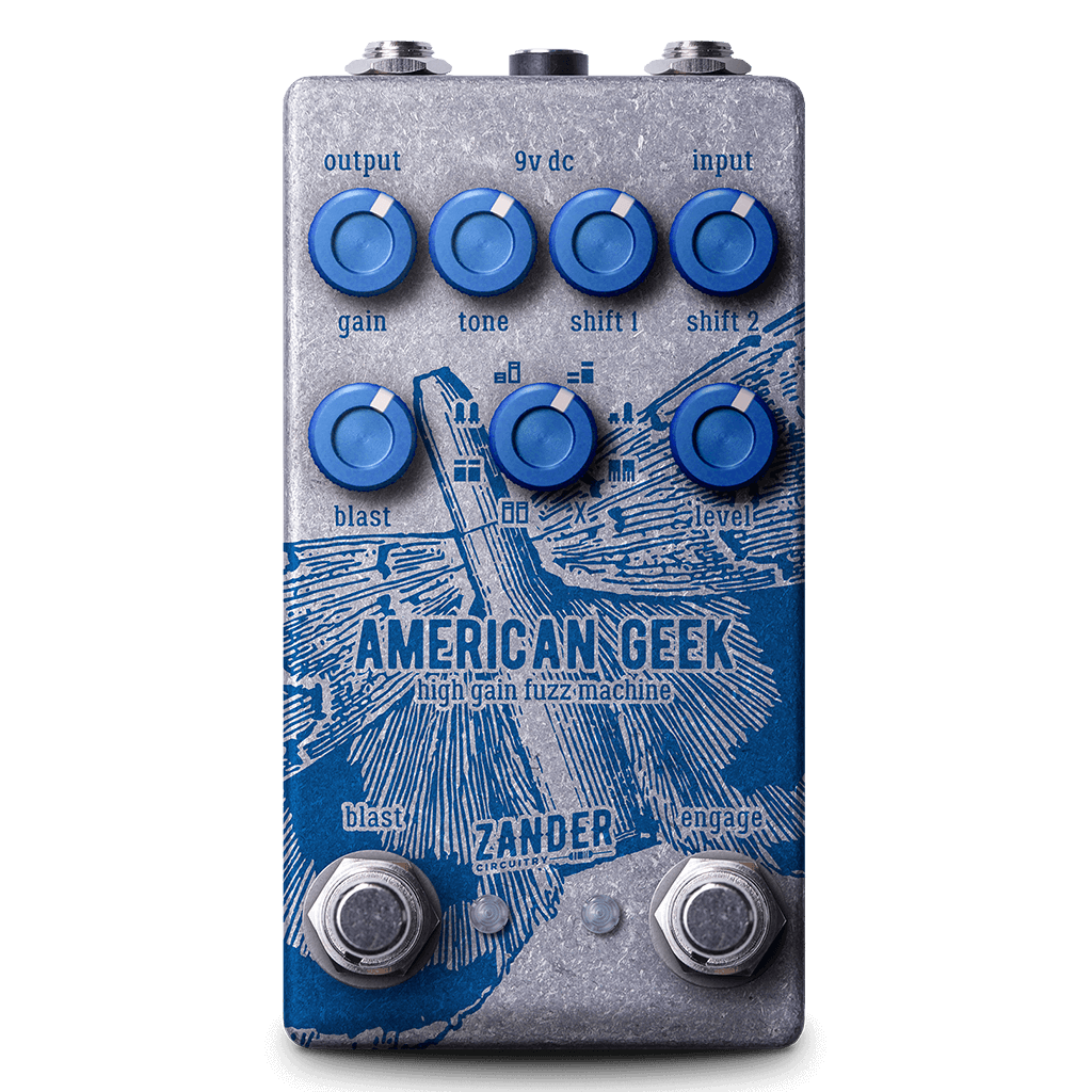 ZANDER CIRCUITRY American Geek transparent front | Boost Guitar Pedals