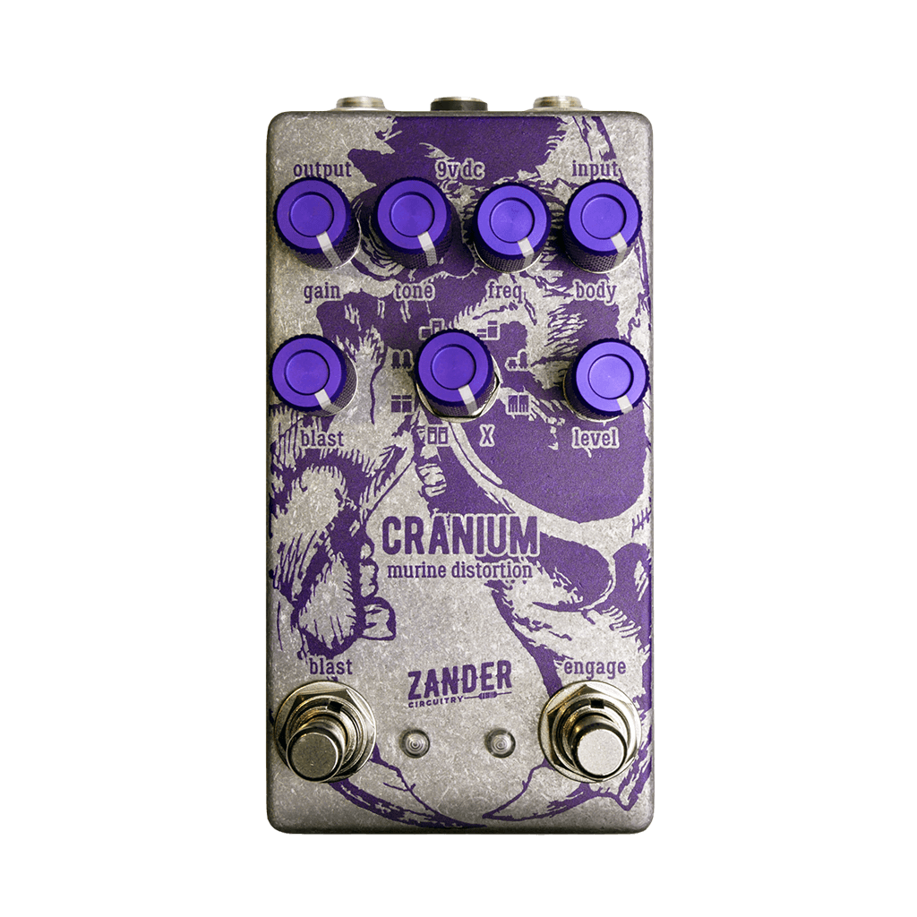 ZANDER CIRCUITRY Cranium Murine Distortion front transparent | Boost Guitar Pedals