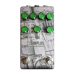 ZANDER CIRCUITRY Surplus Elemental Overdriver Front Transparent | Boost Guitar Pedals